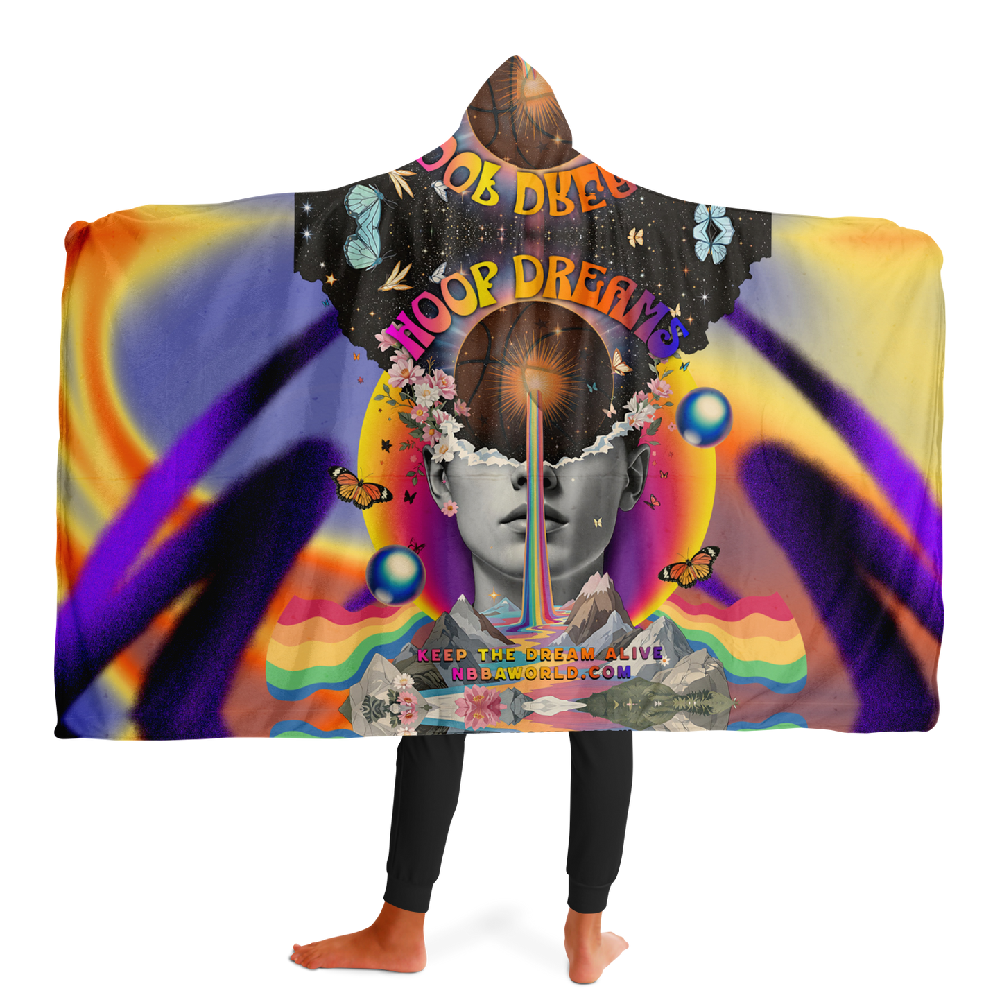 Hoop Dreams | Youth Hooded Blanket – Micro Fleece (AOP)